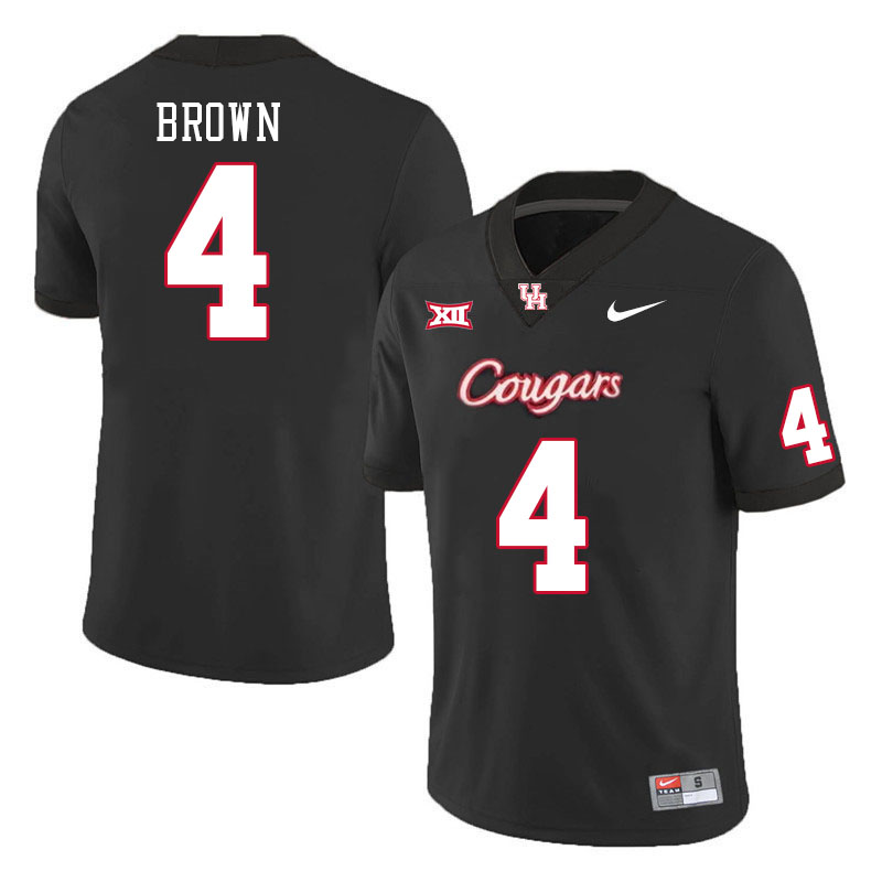 Houston Cougars #4 Samuel Brown College Football Jerseys Stitched Sale-Black